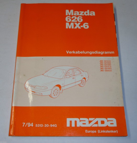 Werkstatthandbuch Mazda 626 / MX-6 Typ MS6 / GE Elektrik Schaltpläne St.07/1994