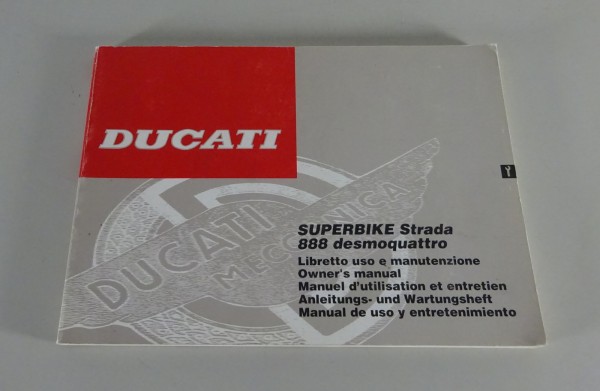 Betriebsanleitung / Handbuch Ducati Superbike Strada 888 desmoquattro Stand 1993