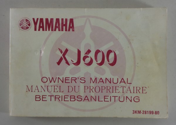 Betriebsanleitung / Owner´s Manual Yamaha XJ 600 Stand 11/1988