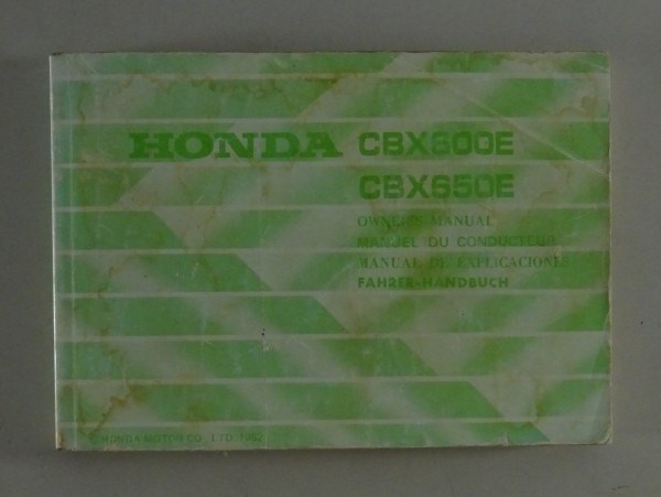 Betriebsanleitung / Handbuch Honda CBX 600 / 650 E von 1982