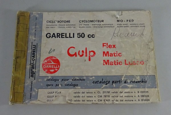 Teilekatalog Garelli 50cc Culp Flex / Matic / Matic Lusso v. 1977 - mehrsprachig