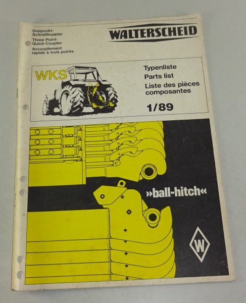 Teilekatalog Walterscheid WKS Dreipunkt Schnellkuppler Stand 01/1989