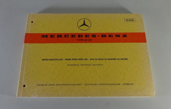 Teilekatalog Mercedes-Benz Motor M121 in W110 L319 O319 190 200 230 von 6/1972