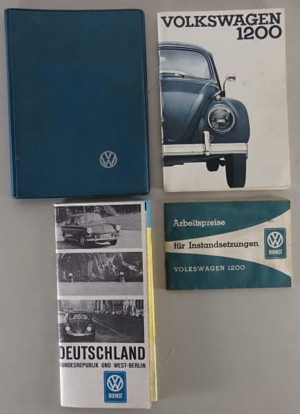 Bordmappe + Betriebsanleitung VW Käfer 1200 + Cabriolet / Dickholmer von 01/1963