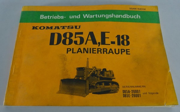 Betriebsanleitung Komatsu Planierraupe D 85 A,E-18 Stand 03/1993
