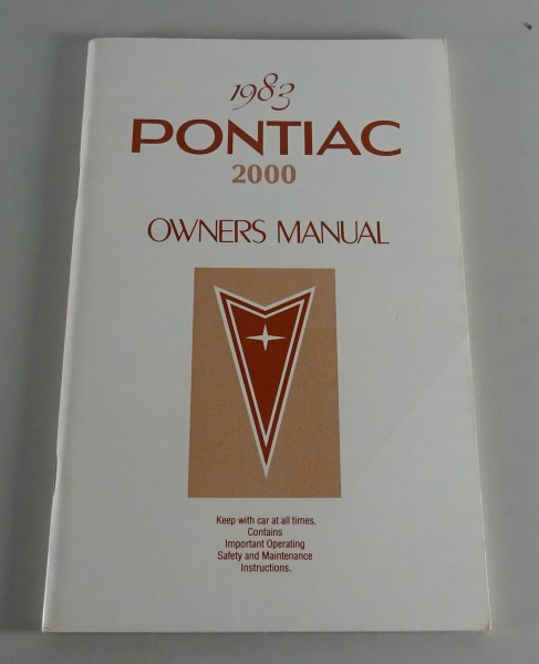 Owner´s Manual / Handbook Pontiac 2000 Stand 1983