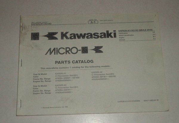 Teilekatalog / Ersatzteilliste / Parts List Kawasaki KAF 620 A 1 Stand 1996
