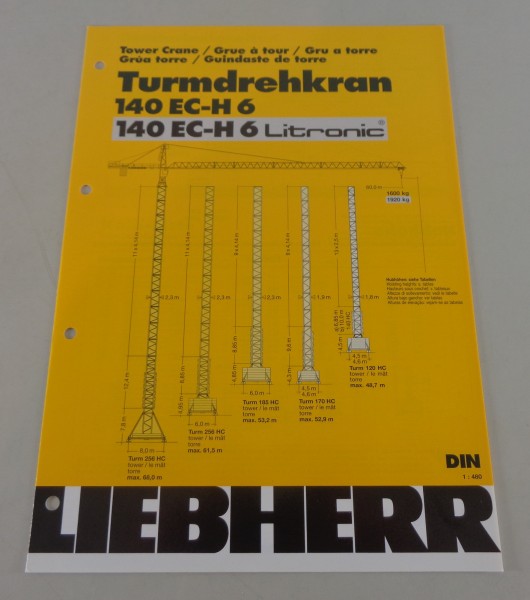 Datenblatt Liebherr Turmdrehkran 140 EC-H 6 / Litronic von 03/2001