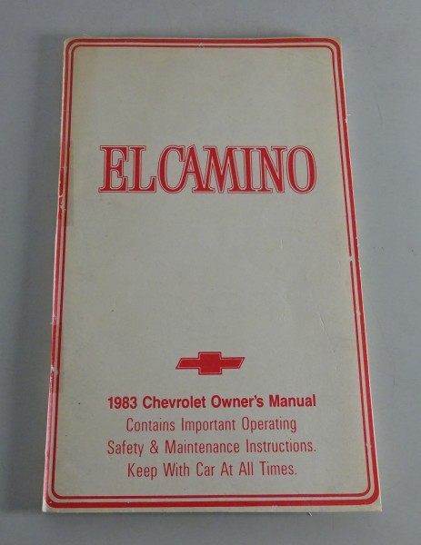 Owner´s Manual / Handbook Chevrolet El Camino Stand 1983