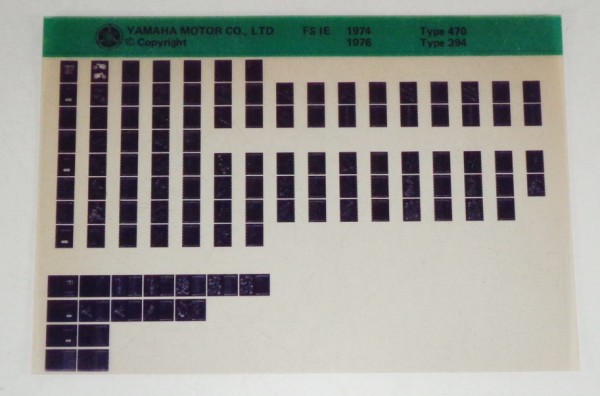 Microfich Parts Catalogue / Ersatzteilkatalog Yamaha FS IE 74 / 76 Stand 1978