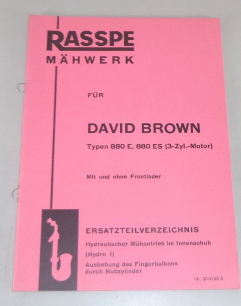Teilekatalog Rasspe Mähwerk für David Brown Schlepper Stand 05/1965