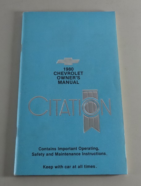 Owner´s Manual / Handbook Chevrolet Citation Stand 1980