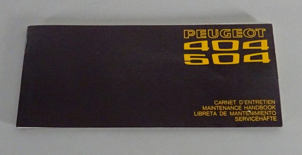 Serviceheft / Scheckheft blanko Peugeot 404 / 504 + Cabrio & Coupe Stand 01/1975