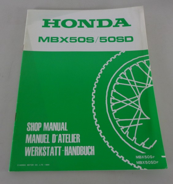 Werkstatthandbuch Ergänzung / Shop Manual Honda MBX 50 S / 50 SD Stand 1984