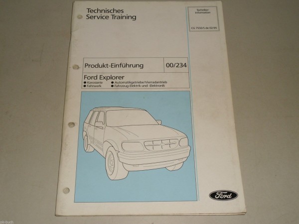 Service Training Techniker Information Produkt Einführung Ford Explorer, 02/1995