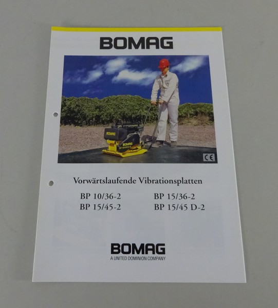 Prospekt Bomag Vibrationsplatten BP 10/36-2 - BP 15/45 D-2 Stand 01/1997