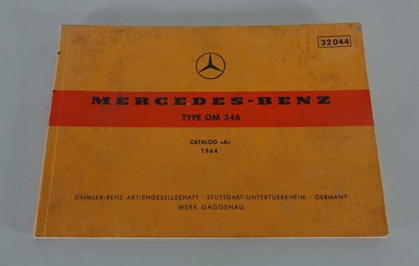 Bildkatalog / Ersatzteilkatalog Mercedes-Benz Dieselmotor OM 346 Stand 1964