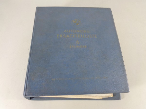 Teilekatalog / Ersatzteilliste BMW 501 Barockengel 6-Zylinder Stand 01/1959
