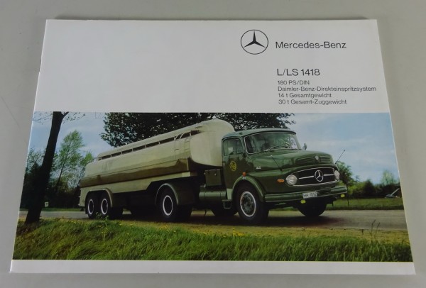 Prospekt Mercedes-Benz L/LS 1418 Pritsche + Sattelzugmaschine Stand 09/1965