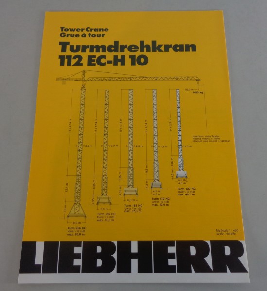 Datenblatt / Technische Beschreibung Liebherr Turmdrehkran 112EC-H10 von 07/1991