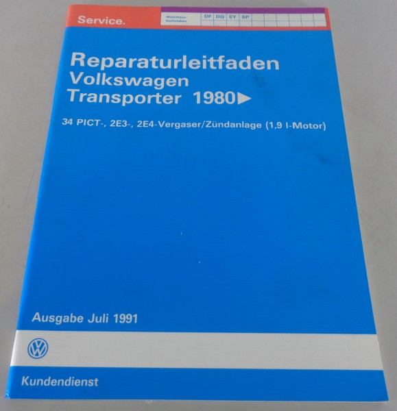 Werkstatthandbuch VW Transporter / Bus T3 Vergaser + Zündanlage für 1,9 L Motor