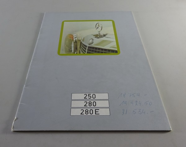 Faltprospekt / Prospekt Mercedes-Benz /8 W115 - 250 / 280 / 280 E Stand 04/1972