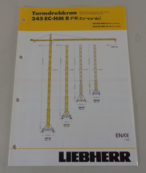 Datenblatt Liebherr Turmdrehkran 245 EC-HM 8 FR.tronic von 05/2004