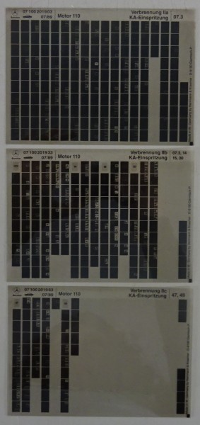 Microfich Teilekatalog Mercedes Motor M110 Verbrennung IIa-IIc KA-Einspritzung