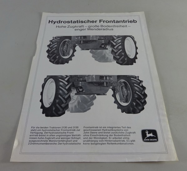 Prospektblatt John Deere hydrostatischer Frontantrieb Stand 09/1978
