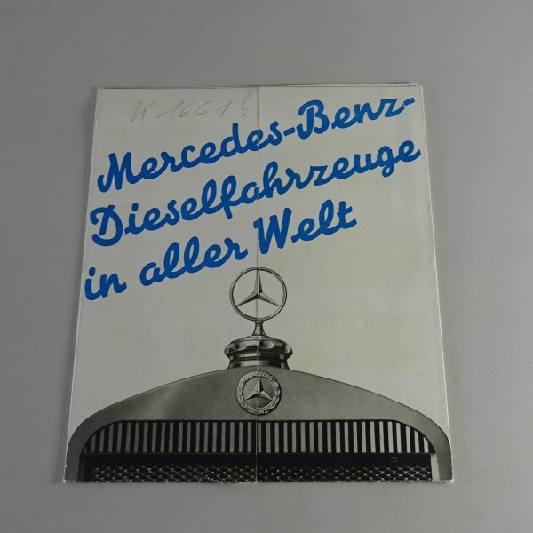 Faltprospekt Mercedes-Benz Dieselfahrzeuge in aller Welt Lo 2000 etc. v. 02/1934
