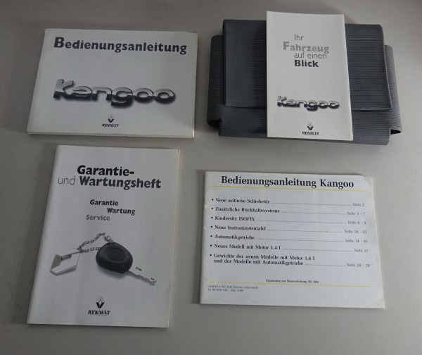 Bordmappe + Betriebsanleitung / Handbuch Renault Kangoo I Typ KC Stand 02/1999