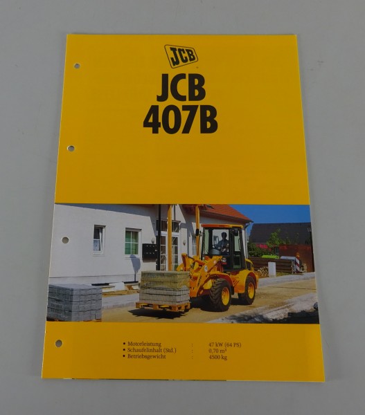 Prospekt / Broschüre JCB Radlader 407B Stand 08/1996