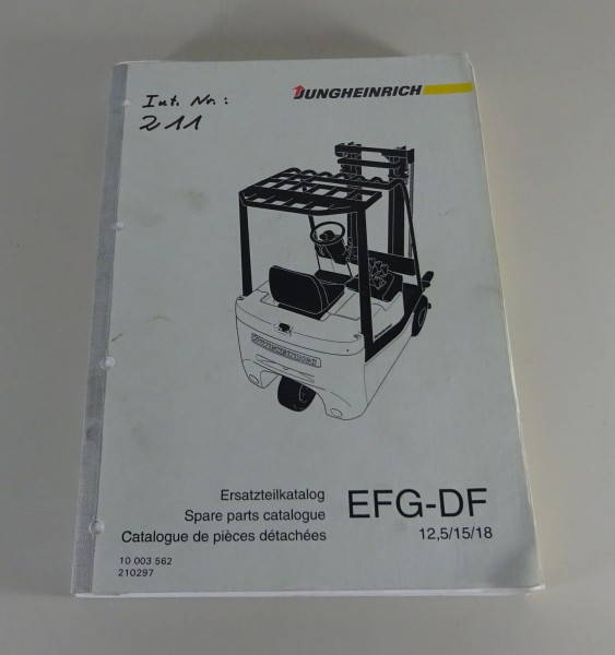 Teilekatalog Jungheinrich Gabelstapler EFG-DF 12,5/15/18 Stand 1997