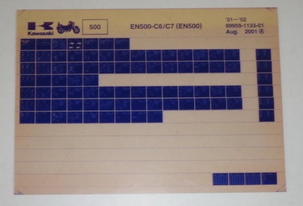 Microfich Ersatzteilkatalog Kawasaki EN 500 C6/C7 Model 2001-02 Stand 08/01