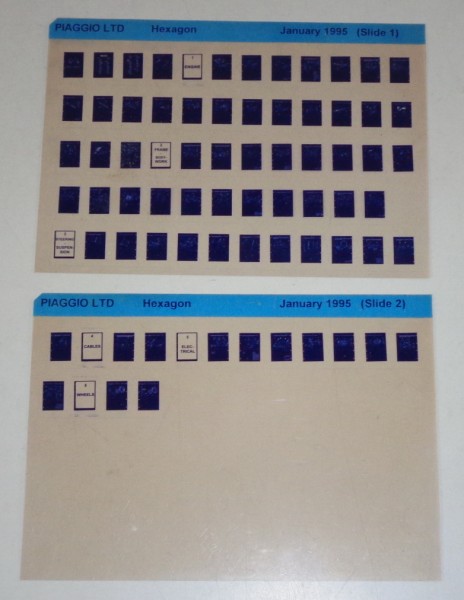 Microfich Ersatzteilkatalog Parts Catalogue Set Piaggio LTD Hexagon Stand 01/95