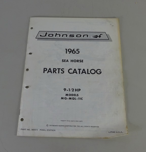 Teilekatalog OMC Johnson Outboards 9-1 / 2 PS Models Stand 1965