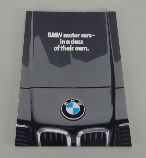 Prospectus / Broschure BMW motor cars - in a class of their own Edition 1981