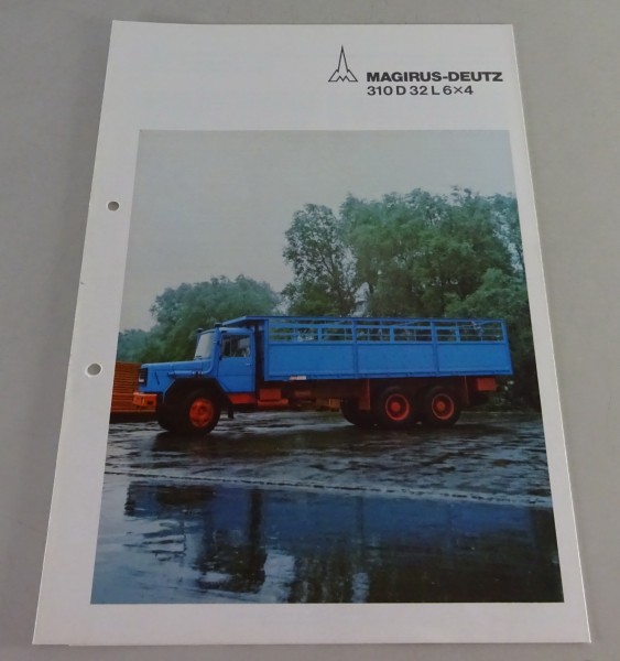 Prospekt / Broschüre Magirus-Deutz LKW 310 D 32 L 6x4 Langhauber Stand 10/1975