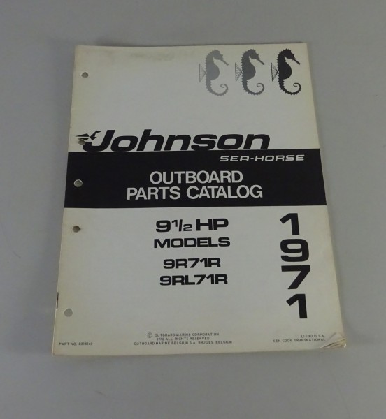 Teilekatalog OMC Johnson Outboards 9.5 PS Models von 1971