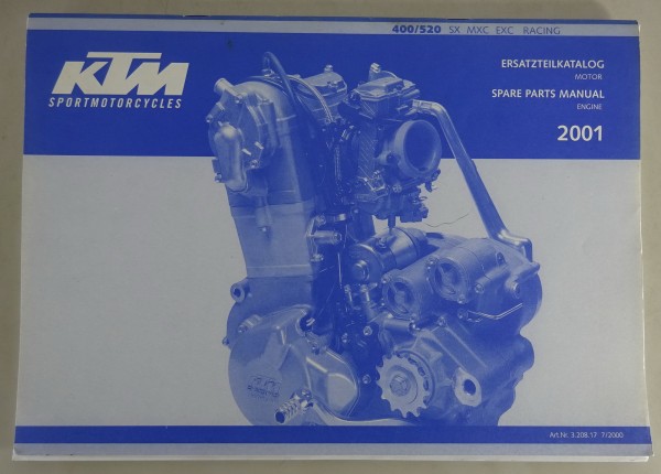 Teilekatalog Motor KTM 400 / 520 SX / MXC / EXC Racing Modelljahr 2001