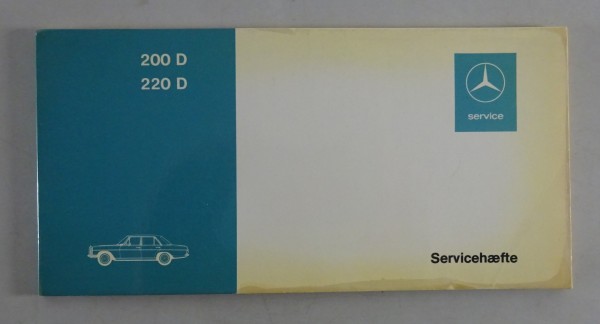 Scheckheft / Servicehæfte blanko Mercedes Benz /8 200 D / 220 D W115 dänisch