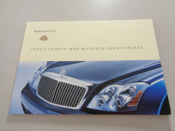 Scheckheft Maybach 57 + 62 + 57 S + 62 S Stand 08/2002 auf Dänisch