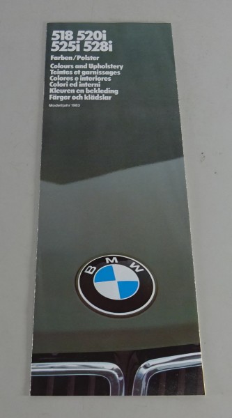 Prospekt / Broschüre Farben / Polster E28 518 / 520i / 525i / 528i Stand 01/1983