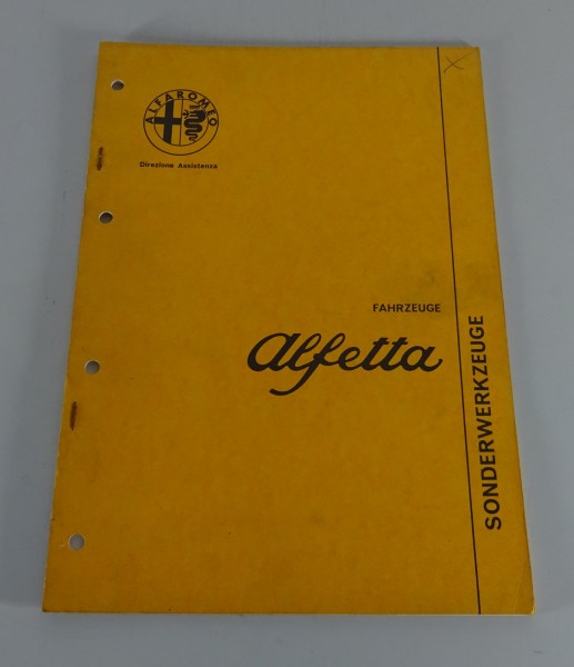 Werkstatthandbuch Alfa Romeo Alfetta Katalog Spezialwerkzeuge Stand 09/1972