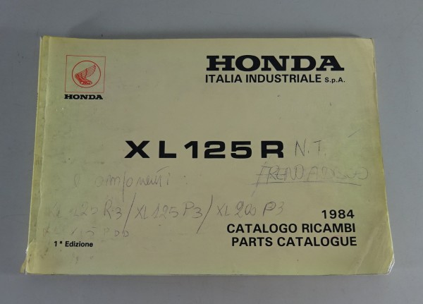 Teilekatalog / Parts list Honda Italia X L 125 R Stand 1984 - Ital. + Engl.