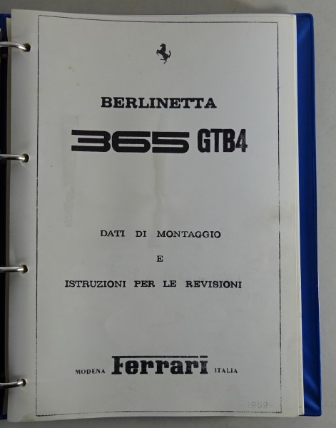 Werkstatthandbuch / Reparaturhandbuch Ferrari 365 GTB/4 Berlinetta von 1969