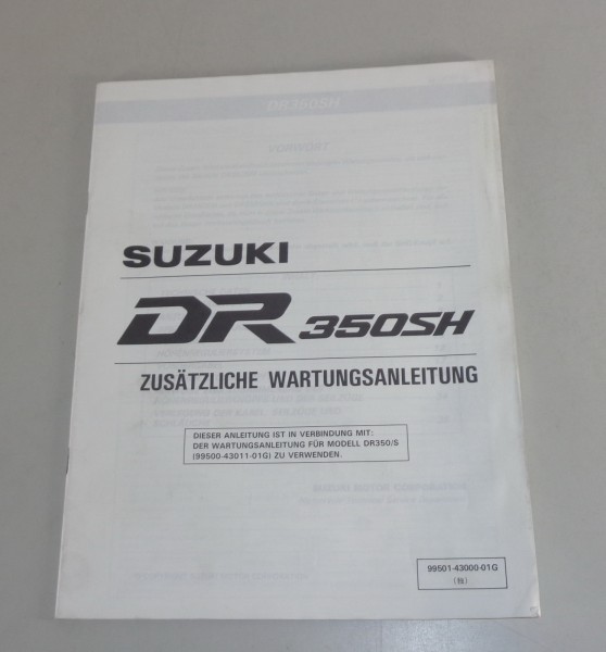 Werkstatthandbuch Nachtrag Suzuki DR 350 SE von 11/1993