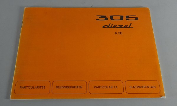 Betriebsanleitung / Handbuch Peugeot 305 Diesel Stand 02/1979