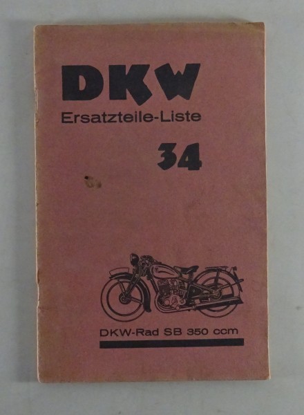 Teilekatalog DKW Rad SB 350 Stand ca. 1934/1935