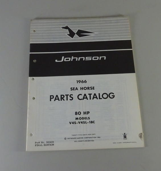 Teilekatalog OMC Johnson Outboards 80 PS Models von 1966